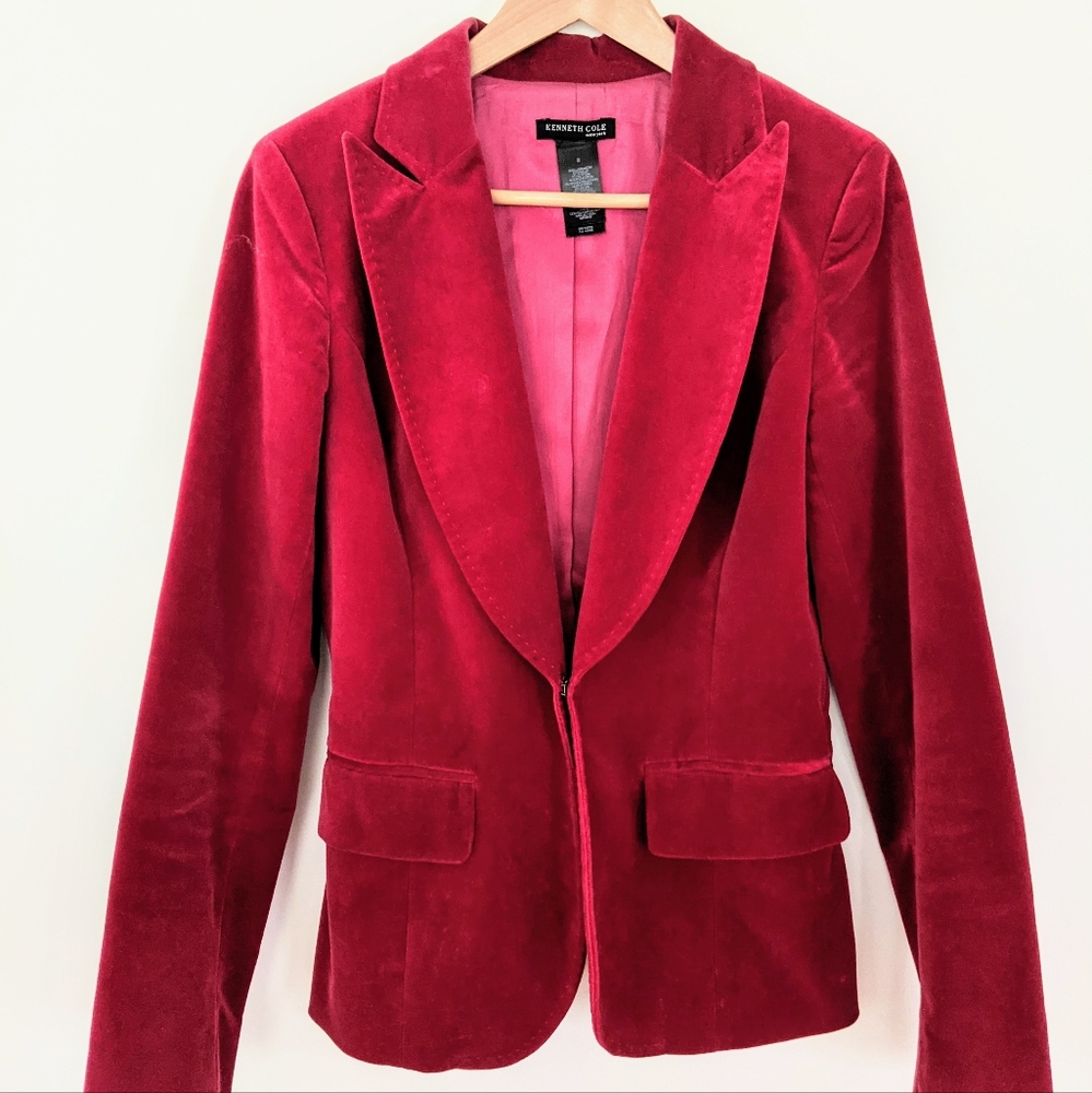 Kenneth Cole Rich Red Velvet Blazer